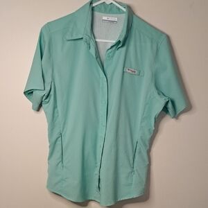 Columbia Mint Green PFG Short Sleeve Shirt